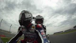 James Toseland World Super Bike Champ giving pillion ride at Silverstone July 2010 [upl. by Atnamas752]