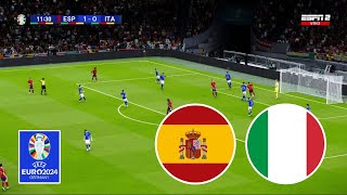 Spain vs Italy 10  EURO 2024  Match Highlights  Pes 21 Gameplay [upl. by Nala58]