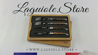 Set of 2 Laguiole Table Knives and 2 Forks Vinestock [upl. by Yarg]