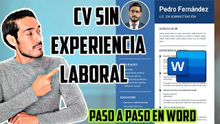 COMO CREAR UN CV SIN EXPERIENCIA LABORAL EN WORD  PASO A PASO 2024 [upl. by Ahsai]