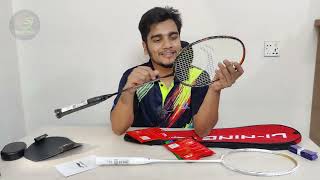 Lining High Carbon 1100 black amp white bangla review Lining racket price in Bangladesh 2022 [upl. by Gnek]