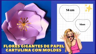 DIYcomo hacer flores gigantes de papel cartulina moldes para flores de papel [upl. by Eecats]