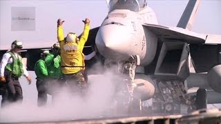 FA18EF Super Hornet Catapult Launchs  USS Enterprise Flight Deck Operations [upl. by Irot898]