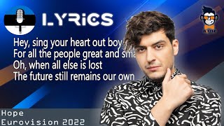 Stefan  Hope  LYRICS Eurovision 2022  Eesti laul  Estonia [upl. by Winnie]