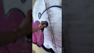 wall painting design ideas  wall painting with spray paint  can we use spray paint on wall [upl. by Adnauqahs]