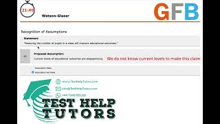 WatsonGlaser Critical Thinking Test Question 15 quotCurrent levels of educational outcomes are quot [upl. by Wemolohtrab]