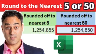 Round to Nearest Whole Number in Excel  5 or 50 [upl. by Convery601]