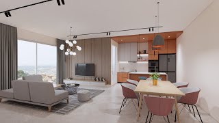 Sketchup interior design 58 Living room and kitchen design  Enscape render [upl. by Indyc]