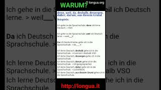 Warum weil da denn deshalb deswegen daher darum wegen aufgrund aus diesem Grund why [upl. by Eniksre]