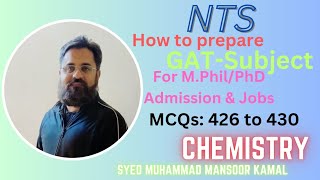 NTS GATSubject Chemistry MCQs 426 to 430 [upl. by Hashimoto101]