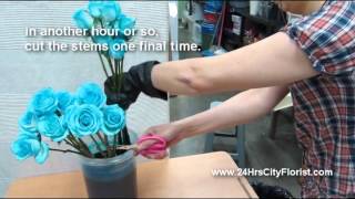 How To Create Blue Rose by 24Hrs City Florist Singapore [upl. by Lletnuahs]