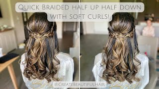 Live with Pam  Quick Braided Half Up Half Down Bridal Hairstyle with Elegant Soft Waves [upl. by Salman]