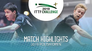 Benedek Olah vs Marek Badowksi  2019 ITTF Polish Open Highlights R32 [upl. by Nerin]