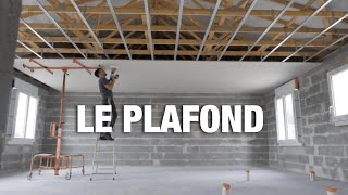 Construire sa Maison  Réalisation du Plafond  Placo BA13 sur fermettes TIMELAPSE [upl. by Lenej]