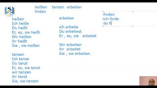 Grammatik A1die Verben heißenfindenarbeiten Übung تصريف فعل يسمي يعمل يجد [upl. by Durarte]