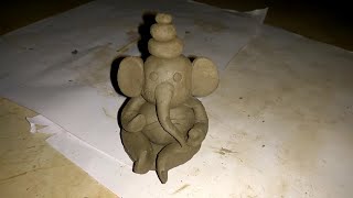 Make ecofriendly Ganesh idol using clay at home [upl. by Mallis]