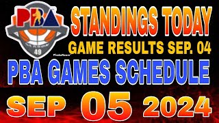 PBA Standings today as of September 4 2024  PBA Game results  Pba schedule September 5 2024 [upl. by Richela]