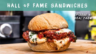 Chef Matt Basiles Incredible Veal Parmesan Sandwich Recipe  BBQ  Hall of Fame Sandwiches [upl. by Dyraj]