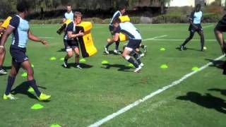 Rugby IQ  V Tackle Drill [upl. by Yaeger632]