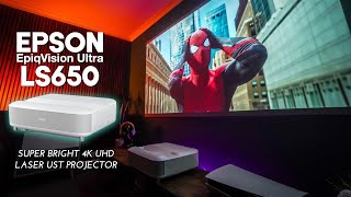 Epson LS650 Laser UST 4K Projector with Incredible Brightness [upl. by Asuncion]