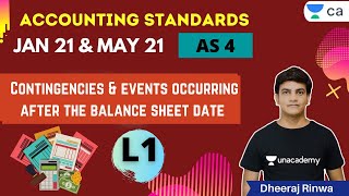 Accounting Jan amp May 21  AS4 Contingencies  Unacademy CA Intermediate Group 2  Dheeraj Rinwa [upl. by Gardie]