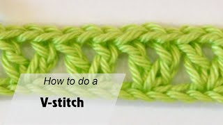 How to Crochet a Vstitch  Crochet for beginners [upl. by Inaleon]