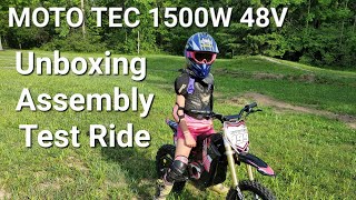 MOTO TEC 1500W 48V Unboxing Assembly and Test Ride [upl. by Ashling]