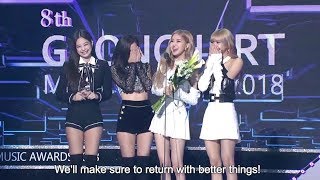 190123 BLACKPINK Winning Speech Gaon Chart Music Awards 2019 [upl. by Ariana72]