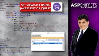 Set ViewData using JavaScript or jQuery in ASPNet MVC [upl. by Anaynek]