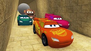 3 COLOR Lightning McQueen AND TOW MATER Ancient Trap Hunt VS BIG Monster SHARK [upl. by Staci]