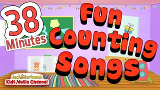 38 MINUTES of FUN COUNTING SONGS  Jack Hartmann [upl. by Je]