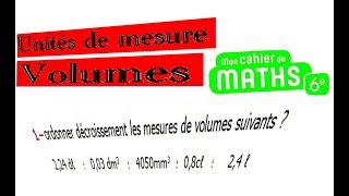 Maths 6ème  Les volumes unités de mesure Exercice 4 [upl. by Oliva]