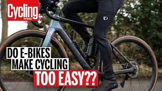 Road Bike vs EBike Do They Make Cycling Too Easy  Head to Head  Cycling Weekly [upl. by Nirej]