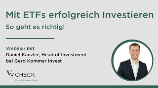 ETFs erfolgreich anlegen  so geht es richtig  Webinar [upl. by Parthinia]