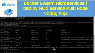 Docker Swarm MicroServices  Deploy Multi Service Multi Node Voting App [upl. by Enialahs]