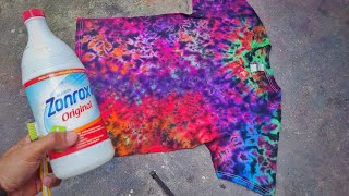 RANDOM GALAXY using leftover dyes and bleach tie dye [upl. by Belloir]