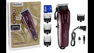 Kemei KM2600 Professional Cord Cordless Hair Clipper Beard Trimmer Unboxing  Review [upl. by Damalus]