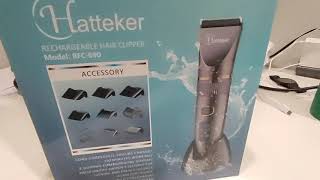 Unboxing  Hatteker Professional Hair Clipper Cordless Clippers Hair Trimmer Beard Shaver [upl. by Ttirrej]