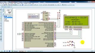 PIC18F46K22 with DS1307 RTC and 20x4 LCD  Simulation [upl. by Flodnar364]