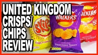 Prawn Flavoured CrispsChips ★ Walker amp Skips from the UK Review [upl. by Tound]