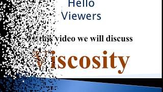 Viscosity  Viscosity in Chemistry [upl. by Eiroc]