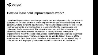 Leasehold Improvements Explained [upl. by Shifra156]