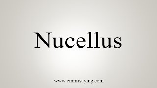 How To Say Nucellus [upl. by Christianna]