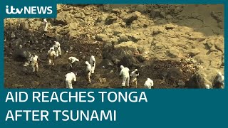 Aid finally reaches Tonga after major volcano eruption and resulting tsunami  ITV News [upl. by Janeta7]