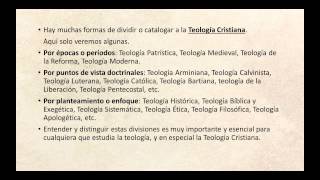 Teología  Una definición de la Teologia Cristiana [upl. by Grigson]