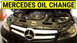 How to Change Engine Oil amp Filter on a Mercedes C Class W204 C250 DIY Tutorial [upl. by Hite896]