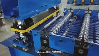 Indian wall cladding forming machine Trapezoidal tile Corrugated Sheet making machine [upl. by Ikkim22]