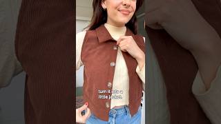 Let’s make the corduroy vest of my dreams 🤩🪡 sewing sewingtutorial sewinghacks shorts [upl. by Mcclees]