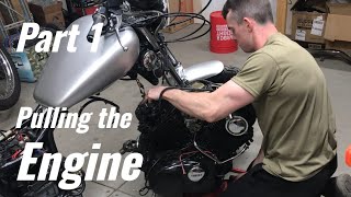 Yamaha Virago 1100 Engine Removal  Top End Rebuild Pt 1 [upl. by Idnem]