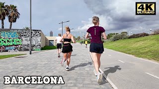 Barcelona Spain  BARCELONA BEACH Relaxing Walking Tour July 2024 4K 60ftps [upl. by Gable]